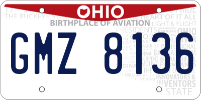 OH license plate GMZ8136