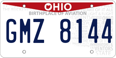 OH license plate GMZ8144