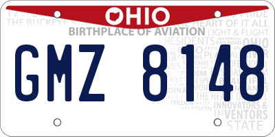 OH license plate GMZ8148