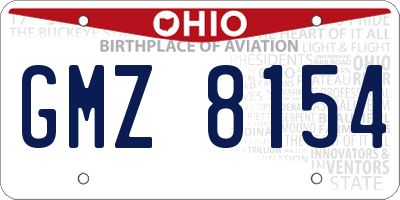 OH license plate GMZ8154