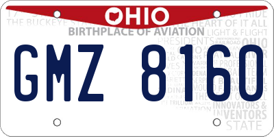 OH license plate GMZ8160