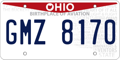 OH license plate GMZ8170