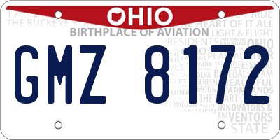 OH license plate GMZ8172
