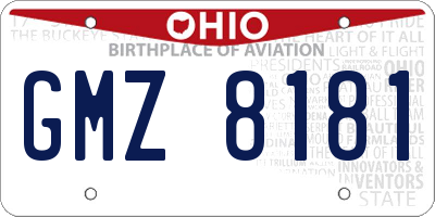 OH license plate GMZ8181