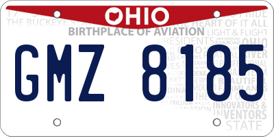 OH license plate GMZ8185