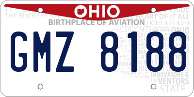 OH license plate GMZ8188