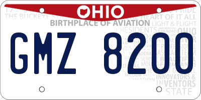 OH license plate GMZ8200