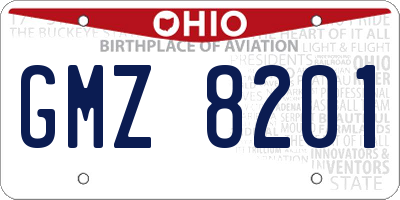 OH license plate GMZ8201