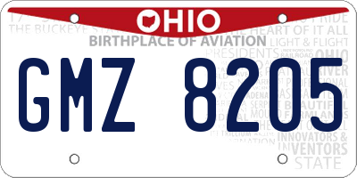 OH license plate GMZ8205