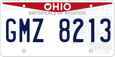 OH license plate GMZ8213