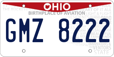 OH license plate GMZ8222