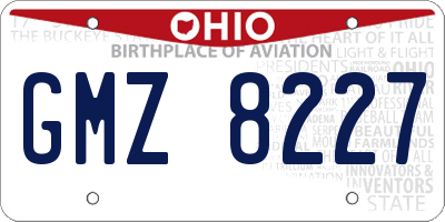 OH license plate GMZ8227