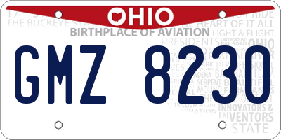 OH license plate GMZ8230