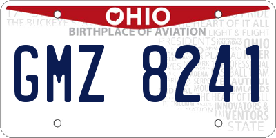 OH license plate GMZ8241