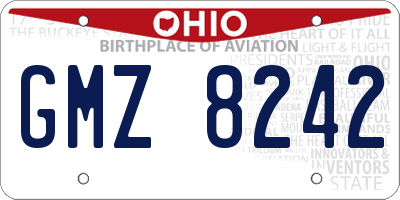 OH license plate GMZ8242