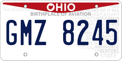 OH license plate GMZ8245