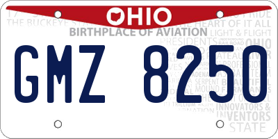 OH license plate GMZ8250