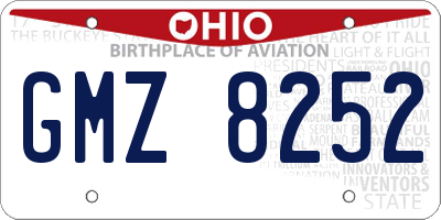 OH license plate GMZ8252