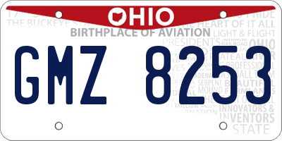 OH license plate GMZ8253