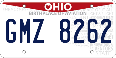 OH license plate GMZ8262