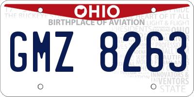 OH license plate GMZ8263