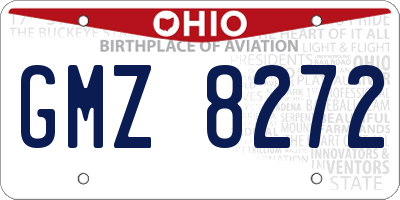 OH license plate GMZ8272