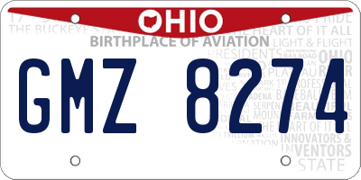 OH license plate GMZ8274