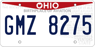 OH license plate GMZ8275