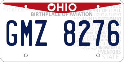 OH license plate GMZ8276