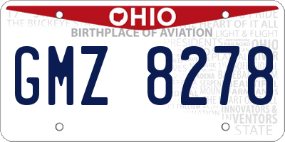 OH license plate GMZ8278
