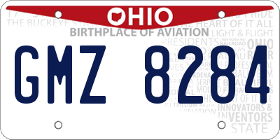 OH license plate GMZ8284
