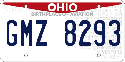 OH license plate GMZ8293