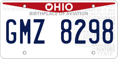 OH license plate GMZ8298
