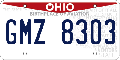 OH license plate GMZ8303
