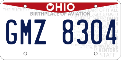 OH license plate GMZ8304