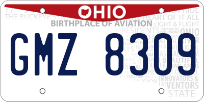 OH license plate GMZ8309