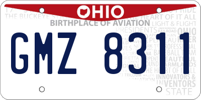 OH license plate GMZ8311
