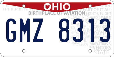 OH license plate GMZ8313