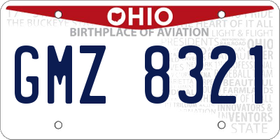 OH license plate GMZ8321