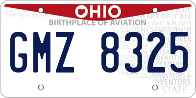 OH license plate GMZ8325