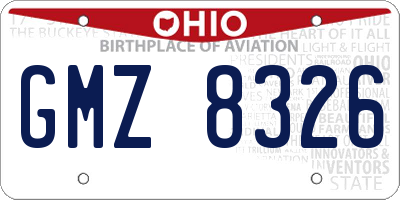 OH license plate GMZ8326