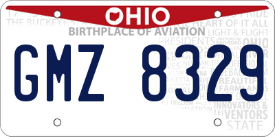 OH license plate GMZ8329