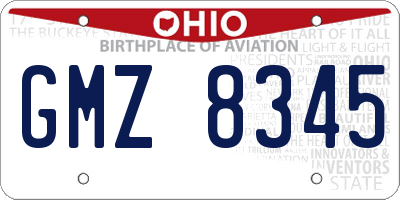 OH license plate GMZ8345