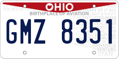 OH license plate GMZ8351