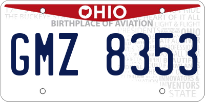 OH license plate GMZ8353