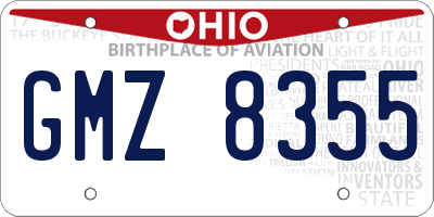 OH license plate GMZ8355
