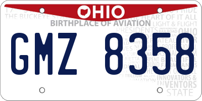 OH license plate GMZ8358