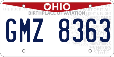 OH license plate GMZ8363