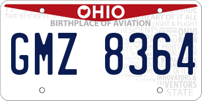 OH license plate GMZ8364