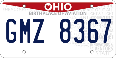 OH license plate GMZ8367
